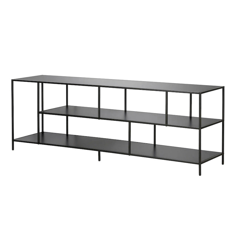 Modern Steel & Tempered Glass TV Console