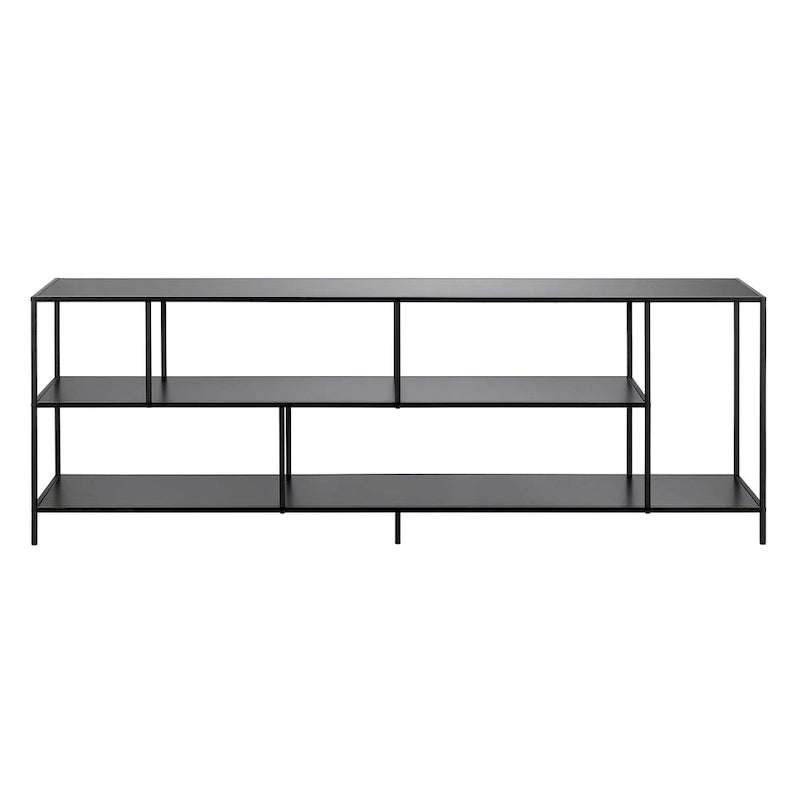 Modern Steel & Tempered Glass TV Console