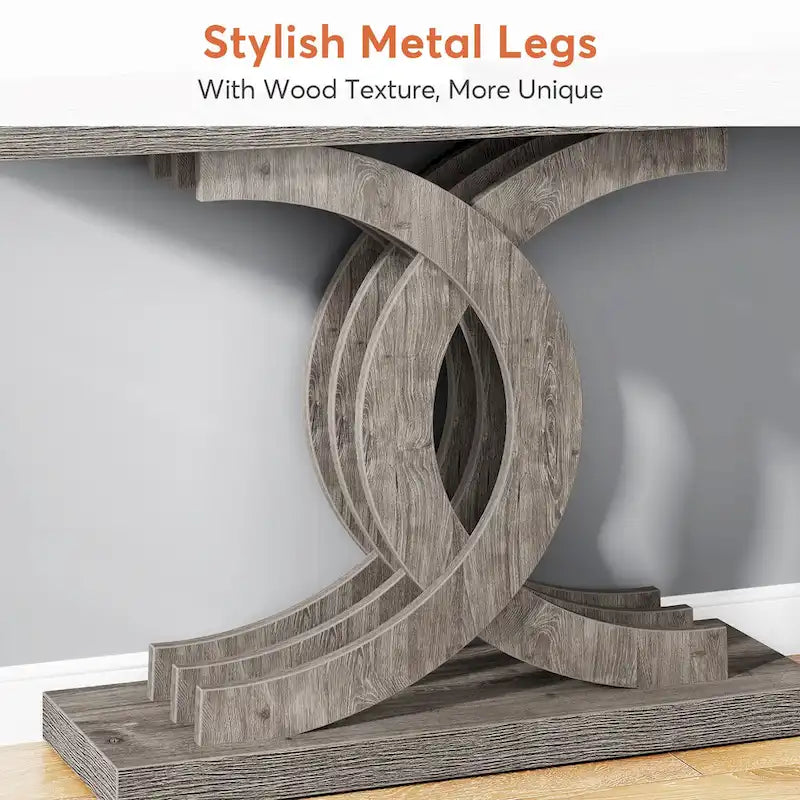 Console Table, Entryway Table with Geometric Legs, Sofa Table - 11.81D x 39.37W x 31.49H