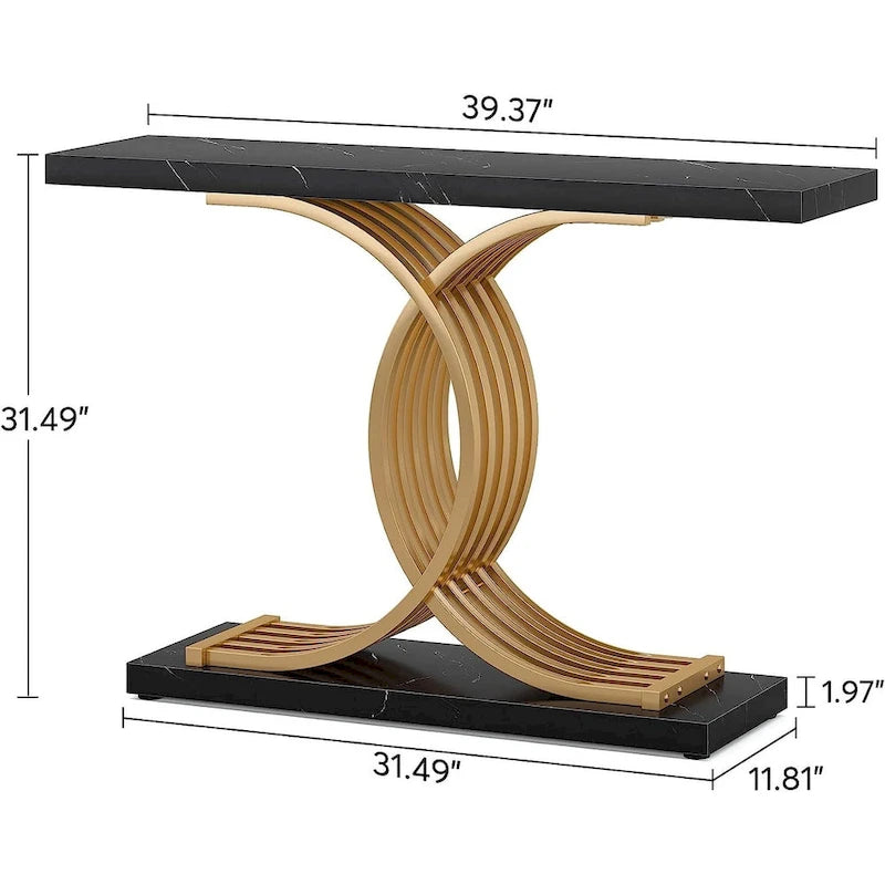 Console Table, Entryway Table with Geometric Legs, Sofa Table - 11.81D x 39.37W x 31.49H