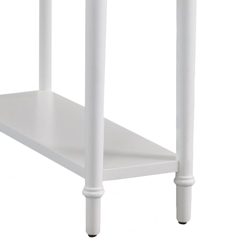 Coastal Chairside Wood Accent Table with Drawer and Shelf