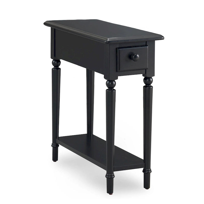 Coastal Chairside Wood Accent Table with Drawer and Shelf