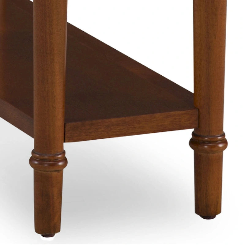 Coastal Chairside Wood Accent Table with Drawer and Shelf