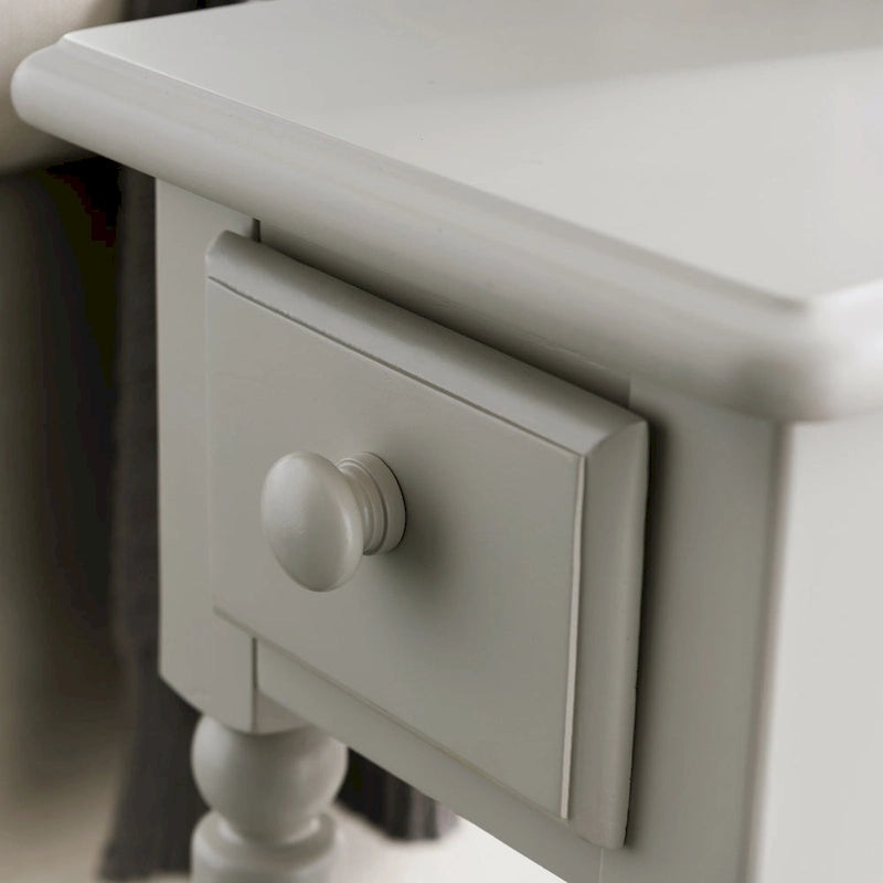 Coastal Chairside Wood Accent Table with Drawer and Shelf