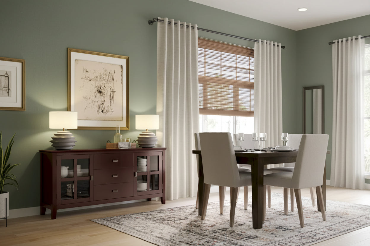 WYNDENHALL Stratford SOLID WOOD 60 Wide Contemporary Sideboard Buffet in Russet Brown - 17d x 60w x 30h