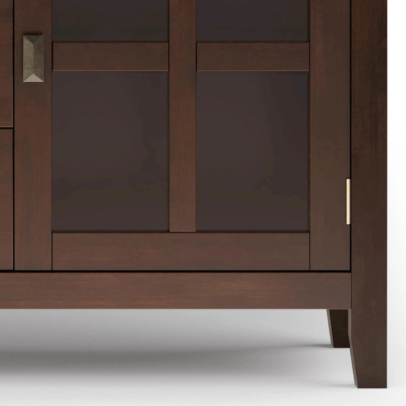Stratford SOLID WOOD 60 Wide Contemporary Sideboard Buffet in Russet Brown - 17d x 60w x 30h