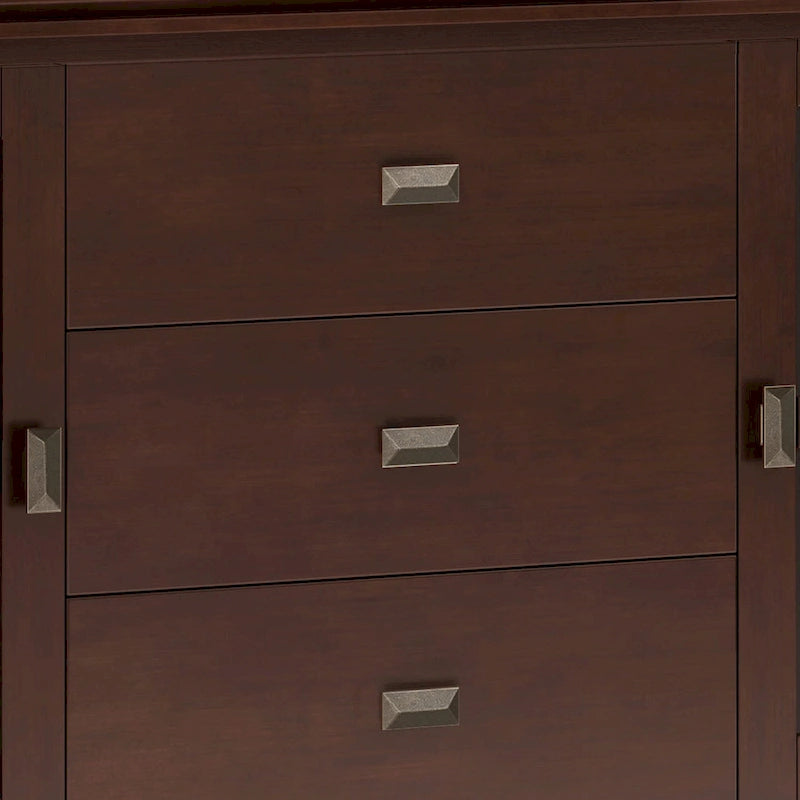 Stratford SOLID WOOD 60 Wide Contemporary Sideboard Buffet in Russet Brown - 17d x 60w x 30h