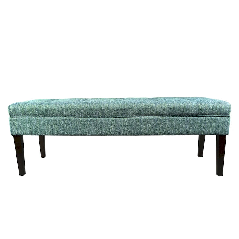 Button Tufted Upholstered Long Bench - 55" - Grey, Gold, or Teal