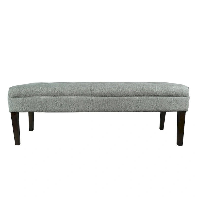 Button Tufted Upholstered Long Bench - 55" - Grey, Gold, or Teal