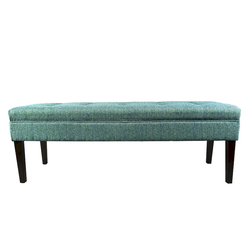 Button Tufted Upholstered Long Bench - 55" - Grey, Gold, or Teal