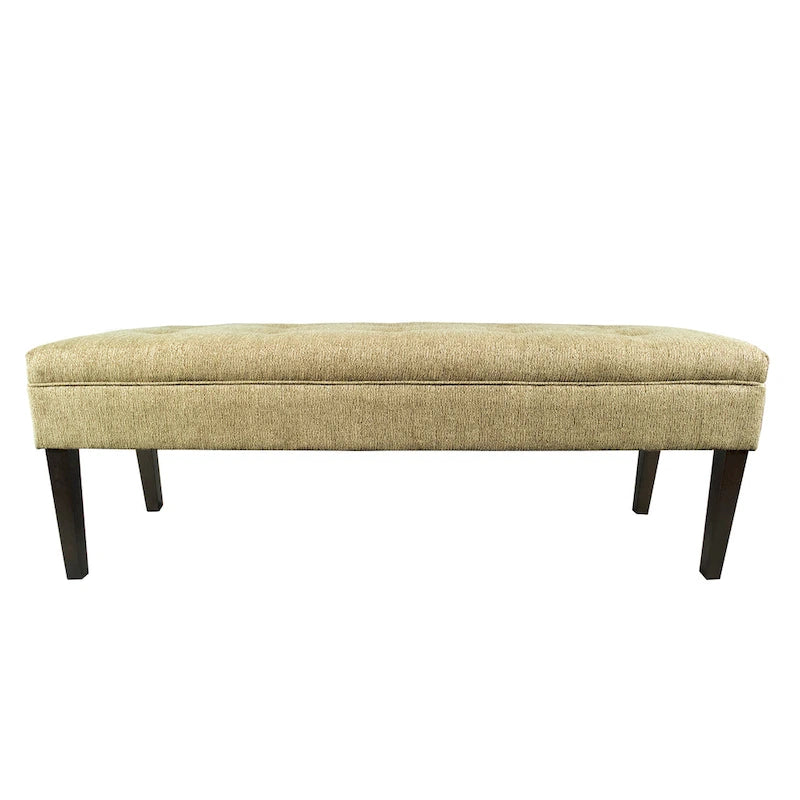 Button Tufted Upholstered Long Bench - 55" - Grey, Gold, or Teal