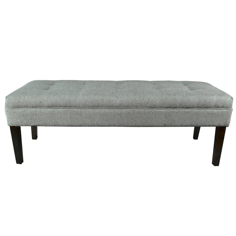 Button Tufted Upholstered Long Bench - 55" - Grey, Gold, or Teal