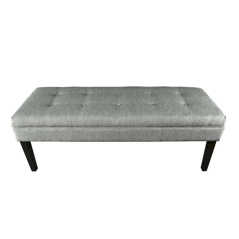 Button Tufted Upholstered Long Bench - 55" - Grey, Gold, or Teal