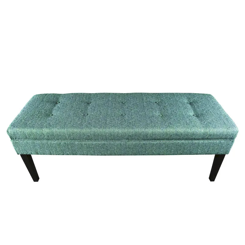 Button Tufted Upholstered Long Bench - 55" - Grey, Gold, or Teal