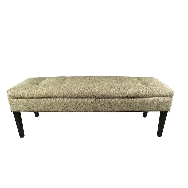 Button Tufted Upholstered Long Bench - 55" - Grey, Gold, or Teal
