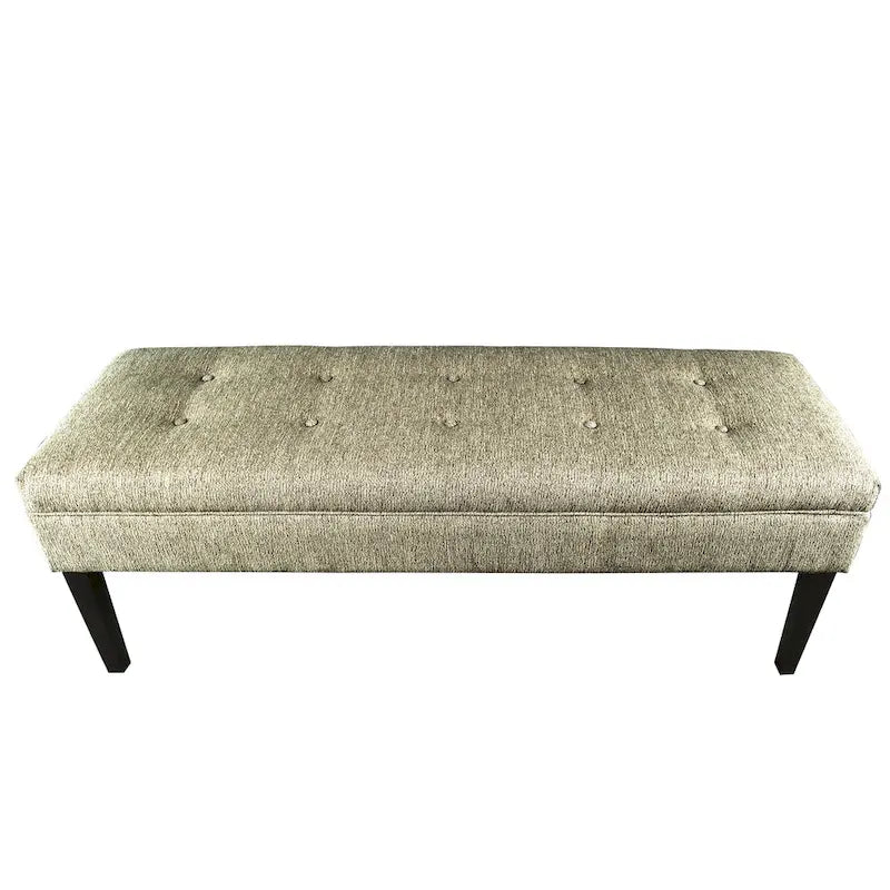 Button Tufted Upholstered Long Bench - 55" - Grey, Gold, or Teal