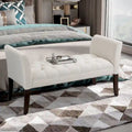 End of Bed Bench with Button Tufted Design, Upholstered Bench