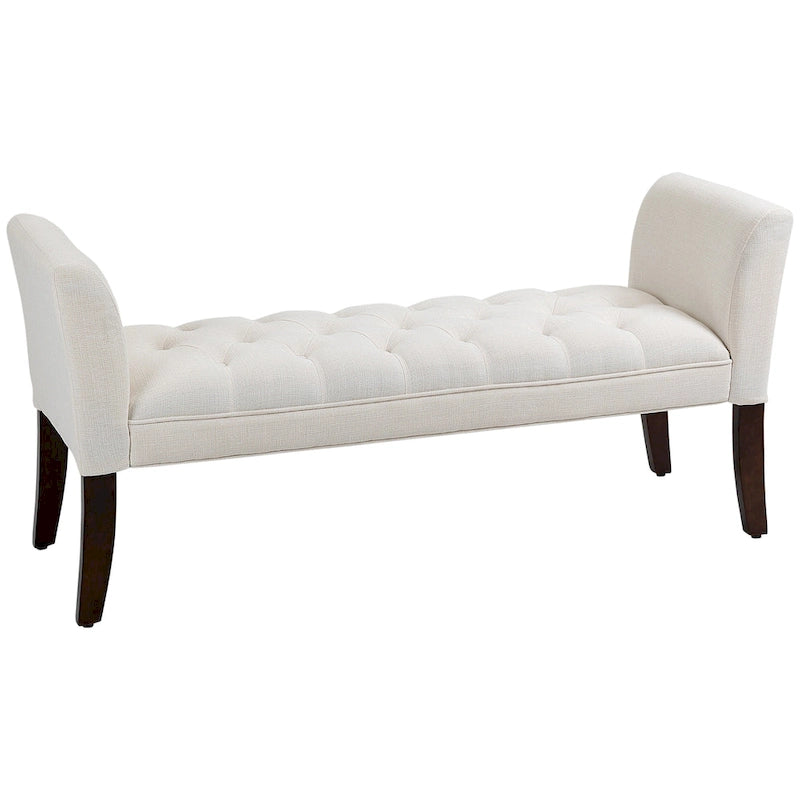 End of Bed Bench with Button Tufted Design, Upholstered Bench