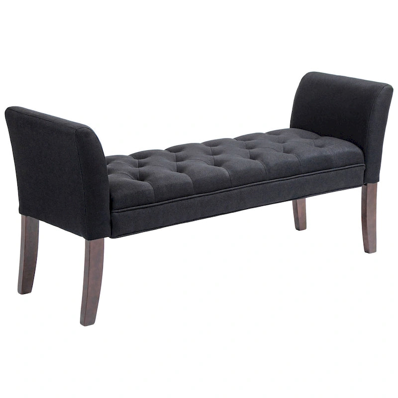 End of Bed Bench with Button Tufted Design, Upholstered Bench