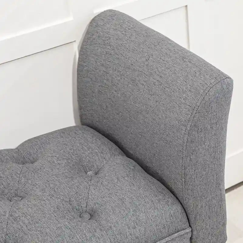 End of Bed Bench with Button Tufted Design, Upholstered Bench
