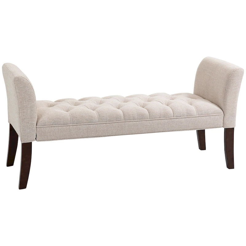 End of Bed Bench with Button Tufted Design, Upholstered Bench
