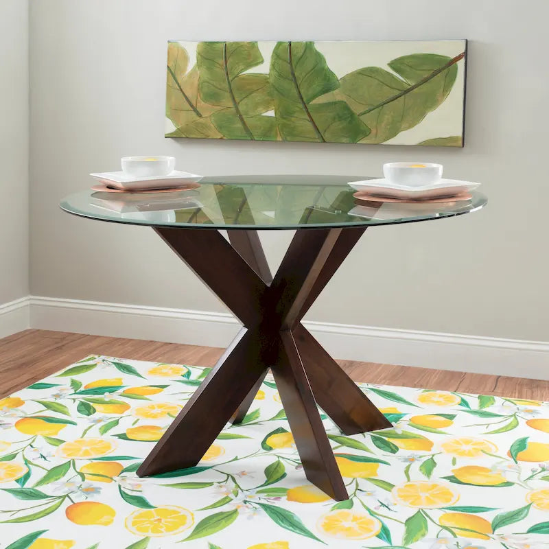 X-Base Round Glass Dining Table (Table Only)