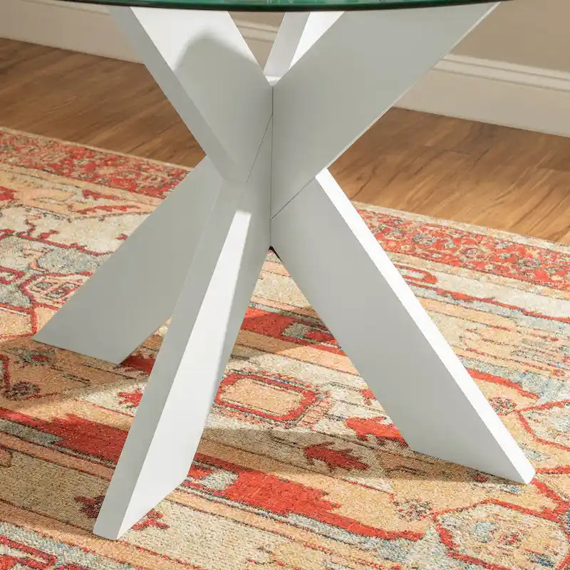 X-Base Round Glass Dining Table (Table Only)