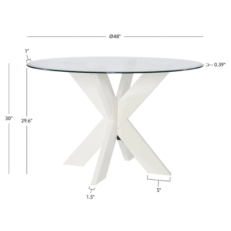 X-Base Round Glass Dining Table (Table Only)