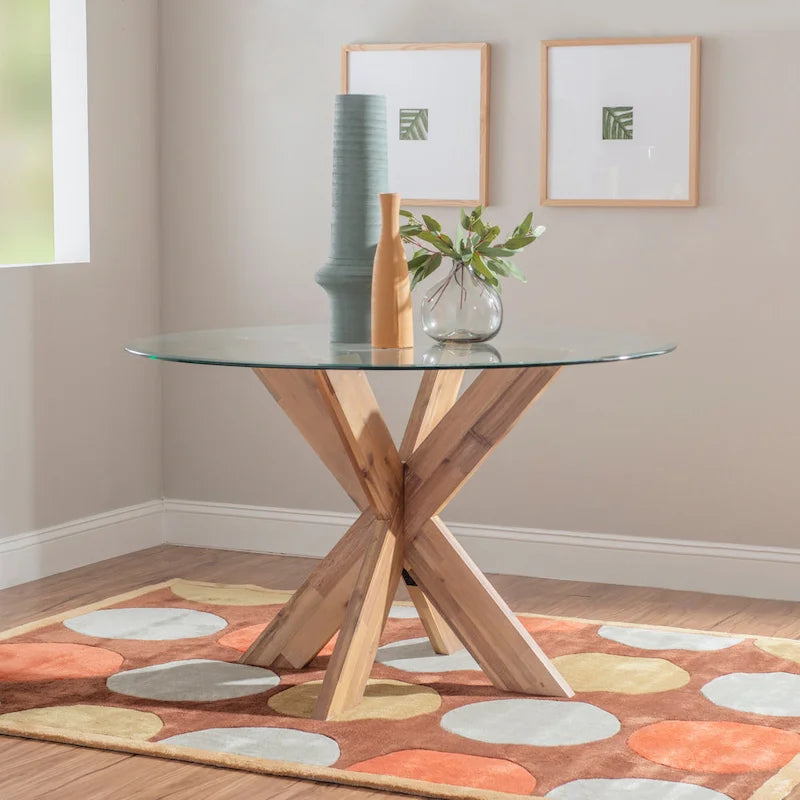 X-Base Round Glass Dining Table (Table Only)
