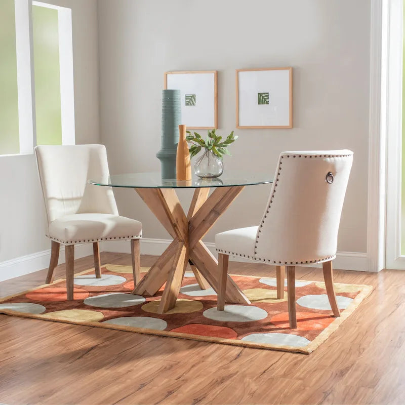 X-Base Round Glass Dining Table (Table Only)