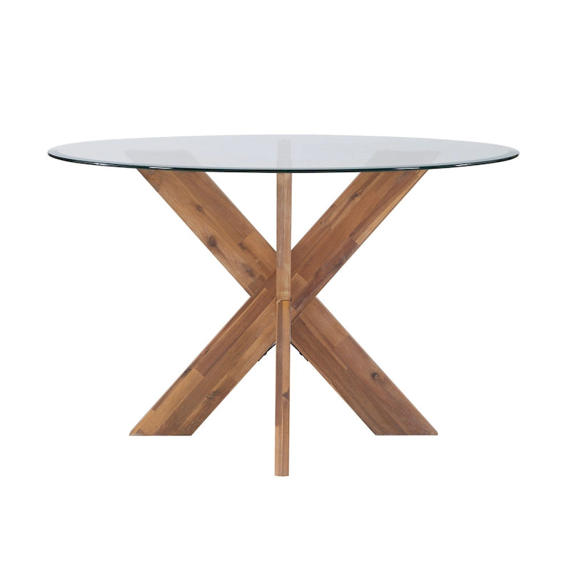 X-Base Round Glass Dining Table (Table Only)