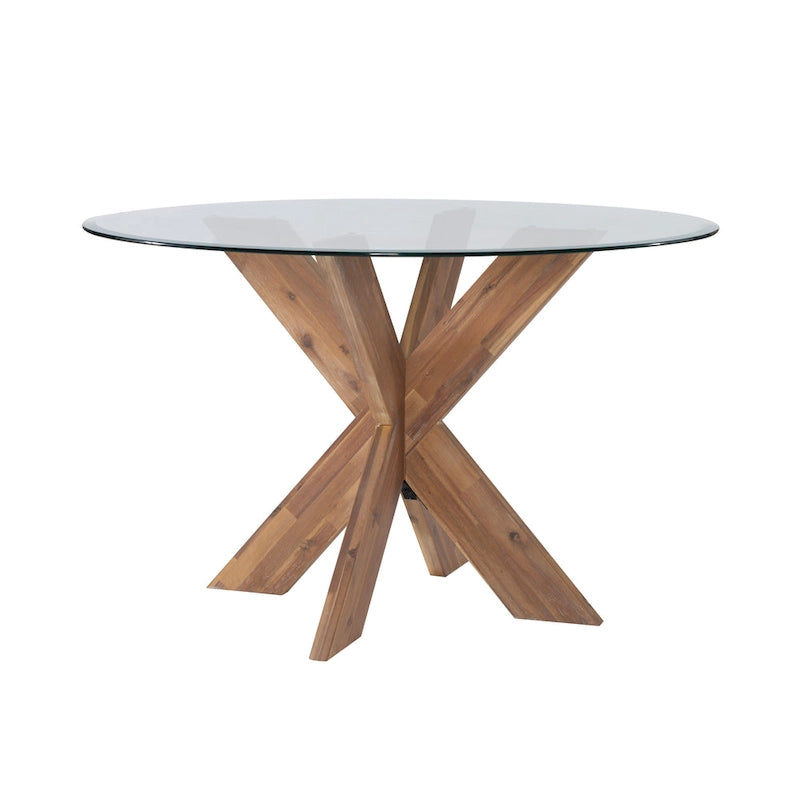 X-Base Round Glass Dining Table (Table Only)
