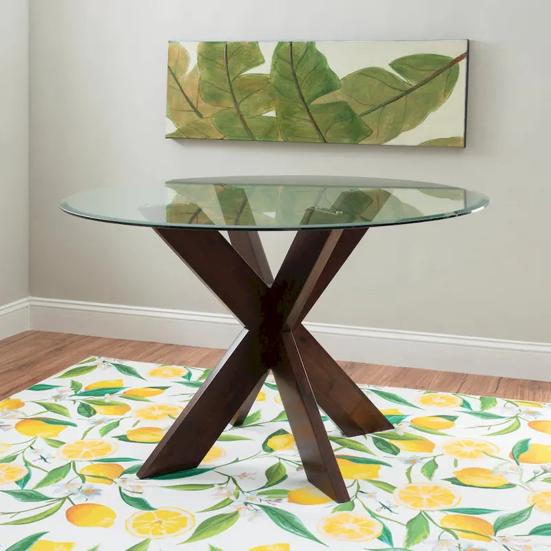 X-Base Round Glass Dining Table (Table Only)