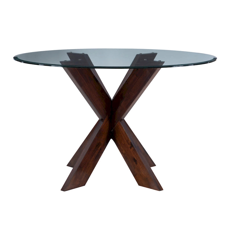 X-Base Round Glass Dining Table (Table Only)