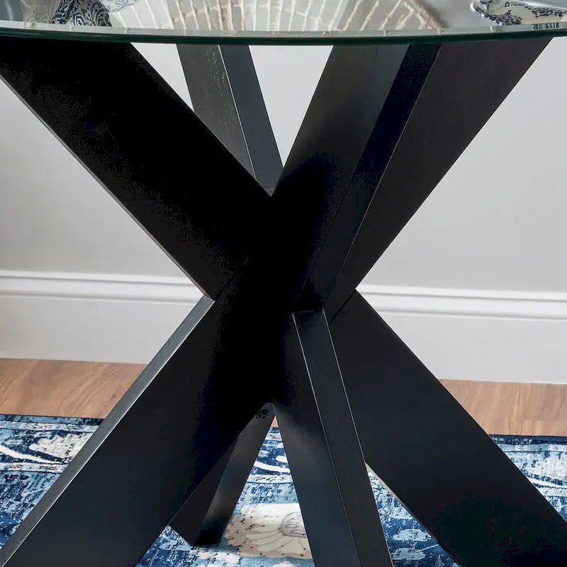 X-Base Round Glass Dining Table (Table Only)