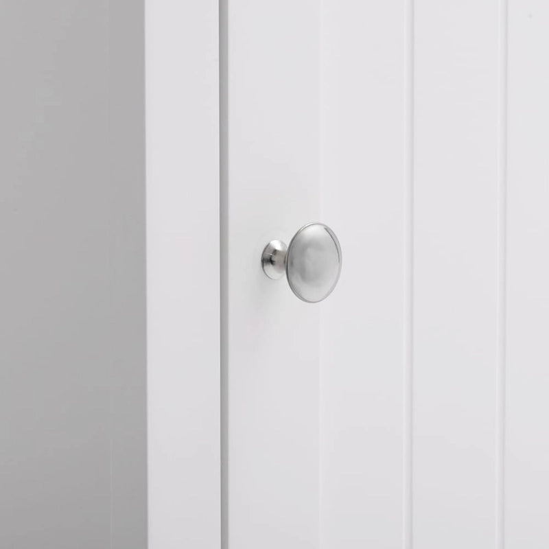 White MDF Bathroom Storage Cabinet with 1 Door and 5 Shelves