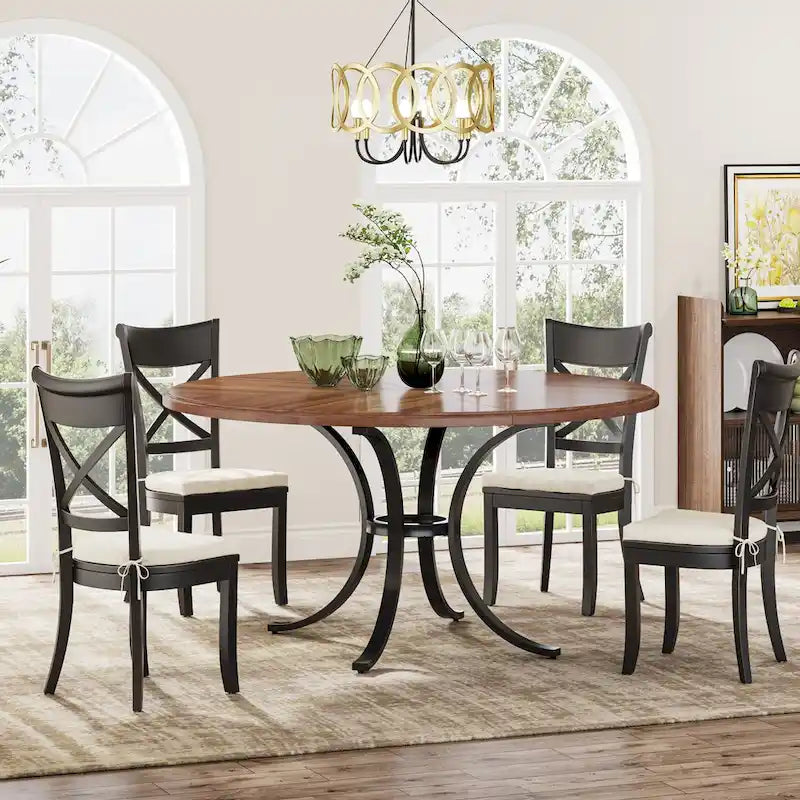47" Round Dining Table with Trestle Legs - Seats 4-6