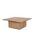 June Light Brown Solid Wood Fluted Square Coffee Table