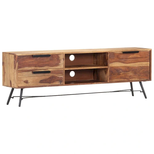 vidaXL TV Stand 55.1x11x18.5 Solid Wood Sheesham