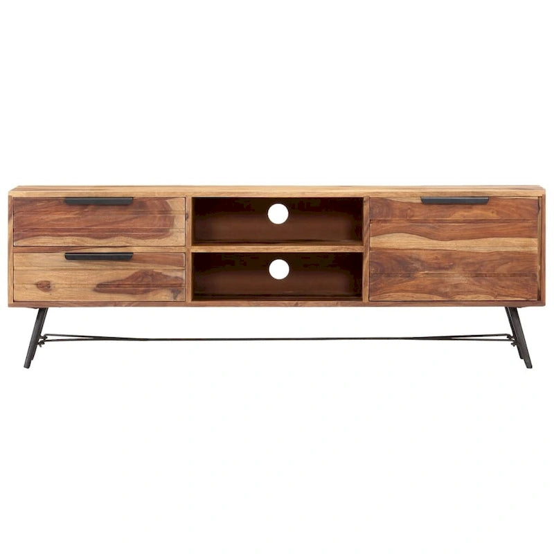 55.1x11x18.5 Solid Sheesham Wood TV Stand