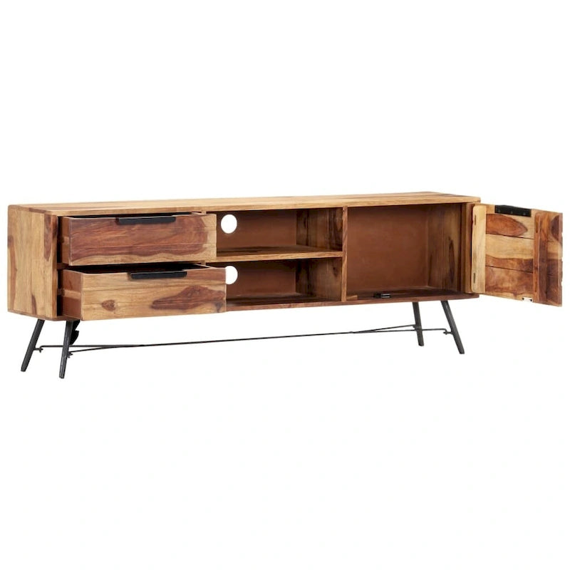 55.1x11x18.5 Solid Sheesham Wood TV Stand