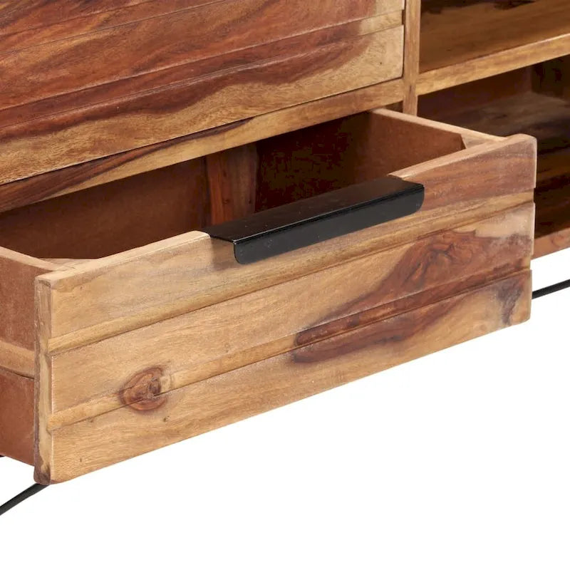 55.1x11x18.5 Solid Sheesham Wood TV Stand