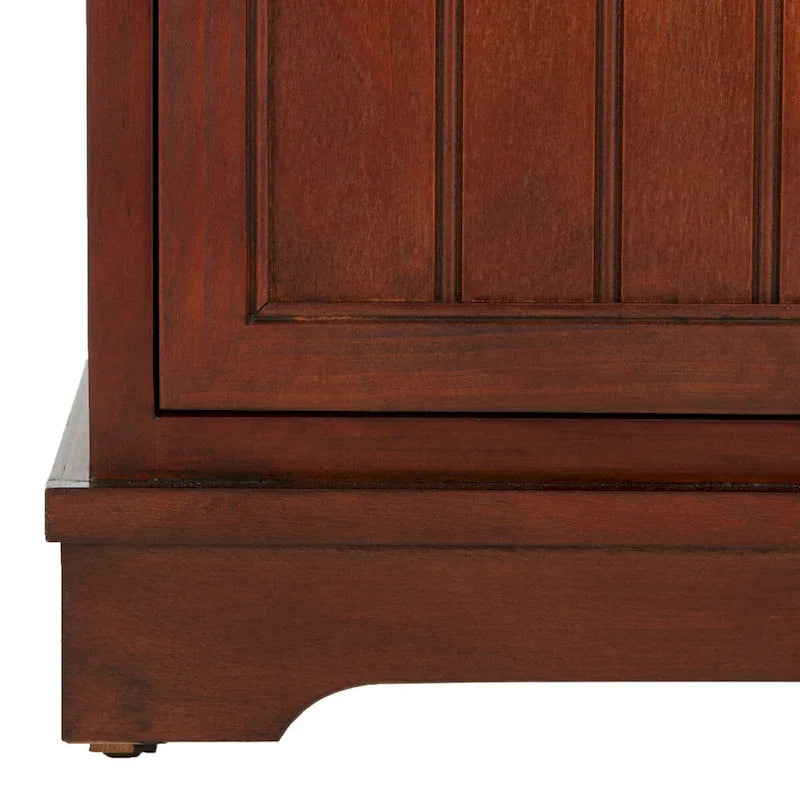 Distressed Black Pine Storage Cabinet with Wicker Baskets - 16"W x 12"D x 35"H