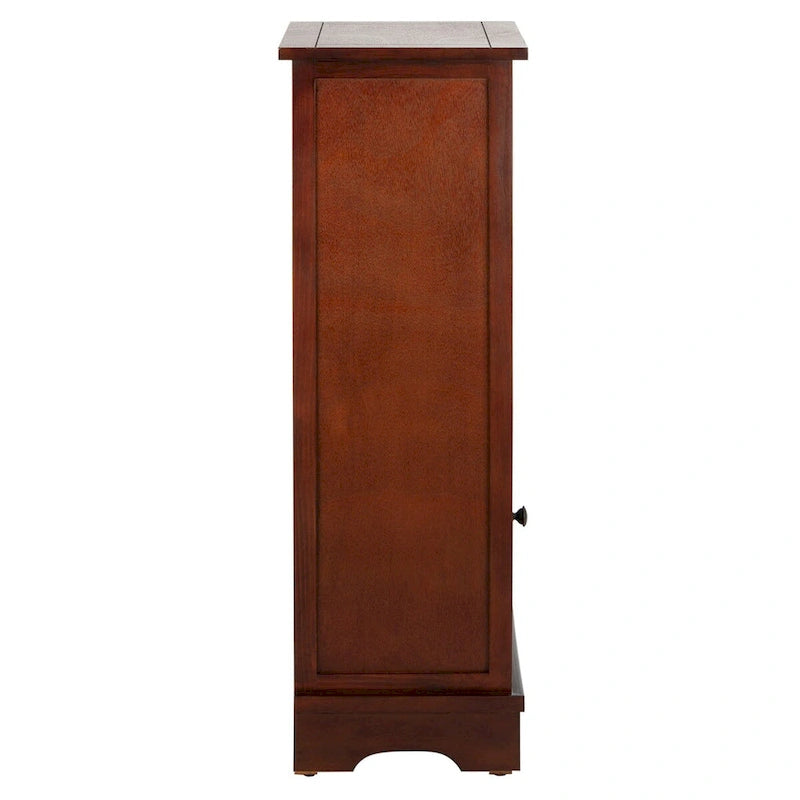 Distressed Black Pine Storage Cabinet with Wicker Baskets - 16"W x 12"D x 35"H