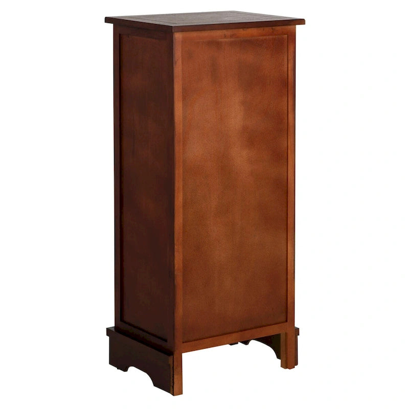 Distressed Black Pine Storage Cabinet with Wicker Baskets - 16"W x 12"D x 35"H