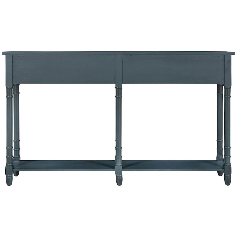Console Table Sofa Table Easy Assembly with Two Storage Drawers and Bottom Shelf for Living Room, Entryway