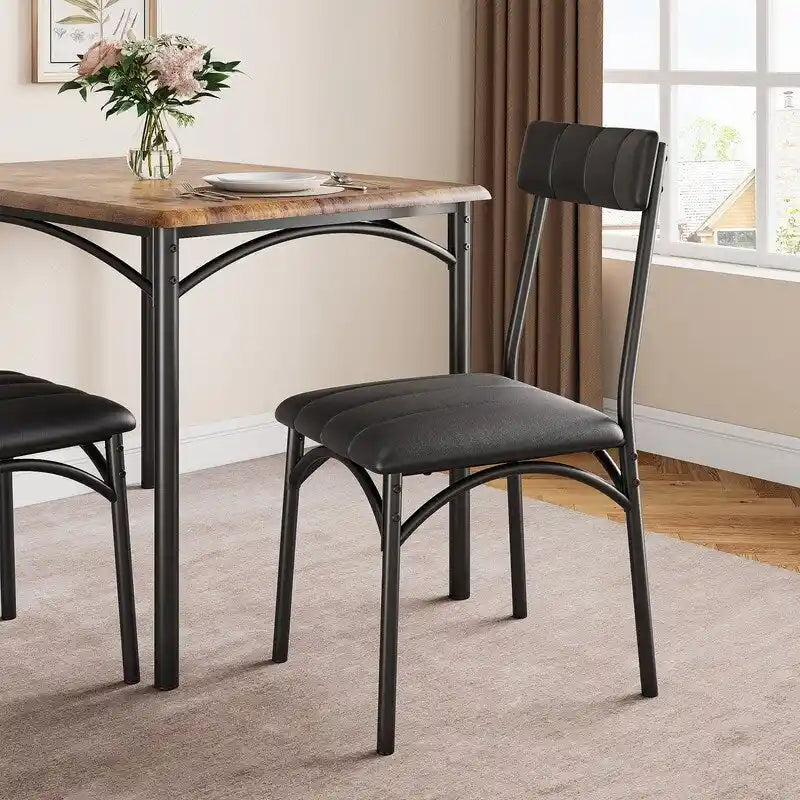 Upholstered dining table and chairs