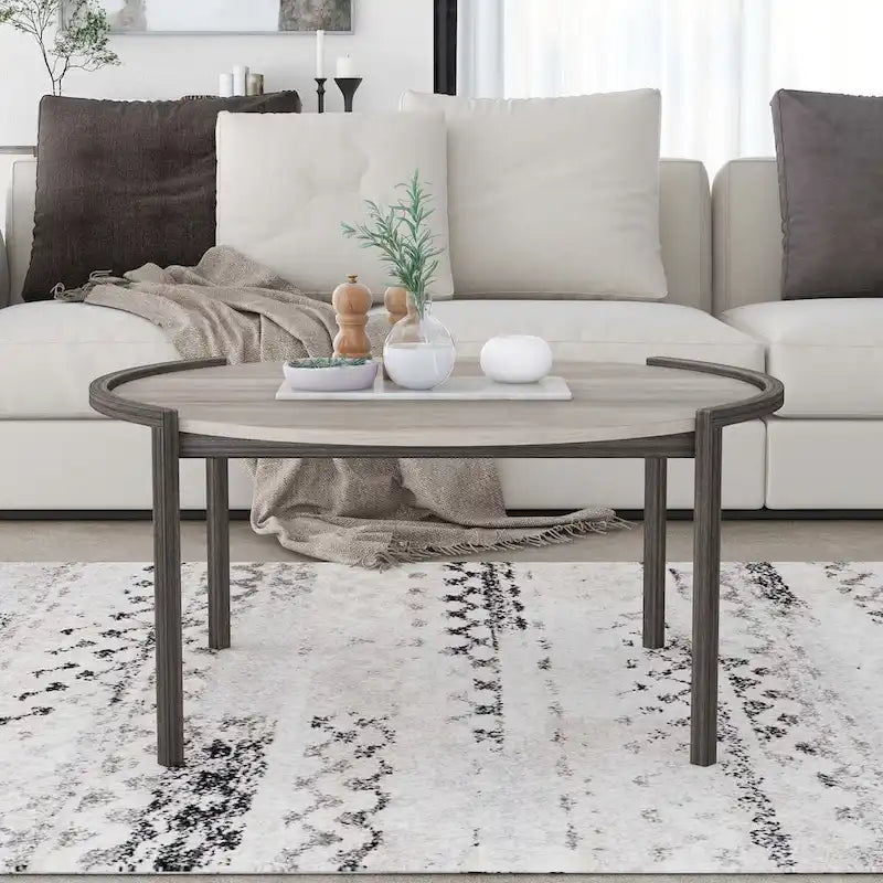 Urban Light Grey 37-inch Steel Round Coffee Table
