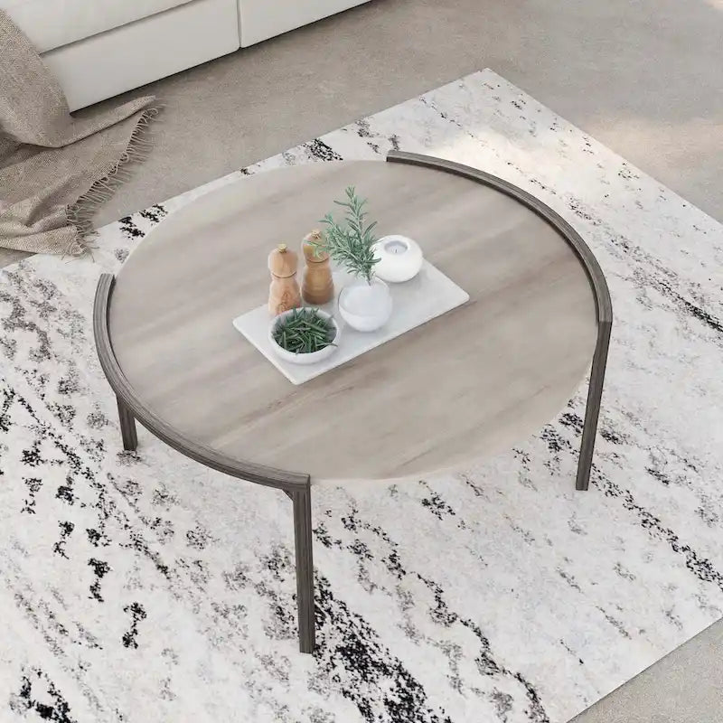 Urban Light Grey 37-inch Steel Round Coffee Table