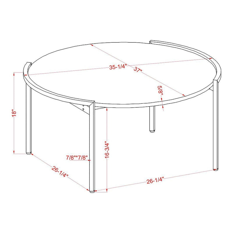 Urban Light Grey 37-inch Steel Round Coffee Table